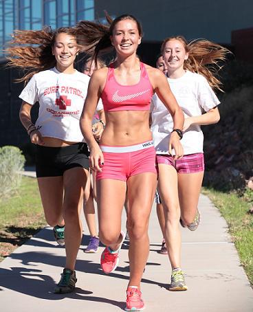 Pink Cross Country Running Sports Bras.