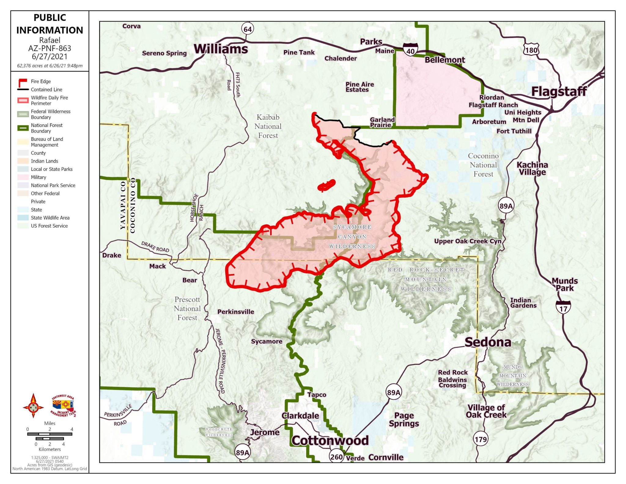 Rafael Fire Grows To 62,376 Acres - Sedona Red Rock News