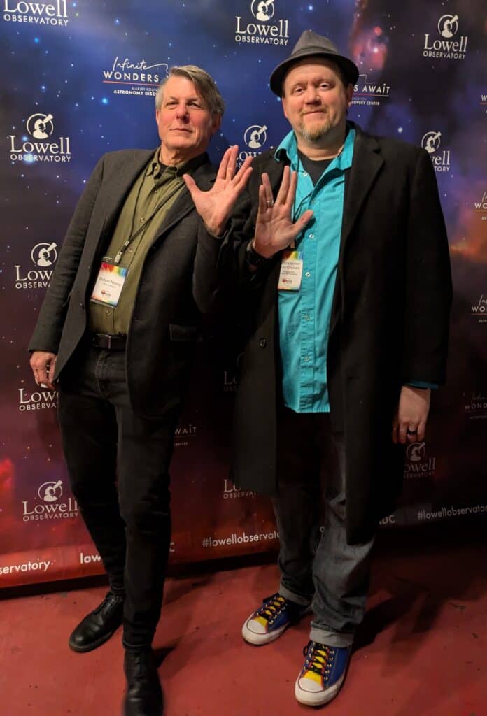 Adam Nimoy and Christopher Fox Graham after I ❤ Pluto Festival giving the Vulcan Salute